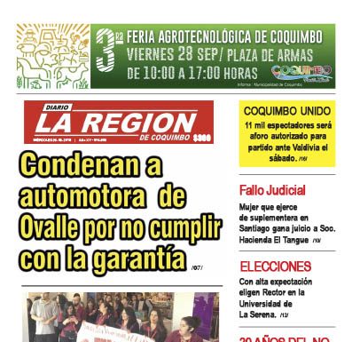 Edición Miércoles 26 de Septiembre 2018