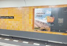 Pisco chileno está presente en las estaciones del Metro de Berlín