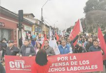Masiva movilización de la CUT y Anef se tomó las calles de La Serena