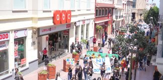Marcha «No a Dominga» culminó frente al GORE
