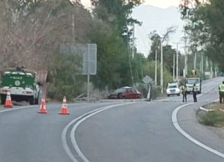 Choque contra poste en ruta CH-41 deja un fallecido en sector Peralillo
