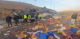 Chofer de camión murió en volcamiento: robaron su carga