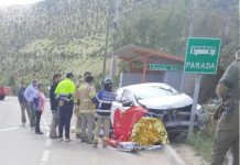 Persona que se encontraba en un paradero muere tras accidente en la Ruta D-71